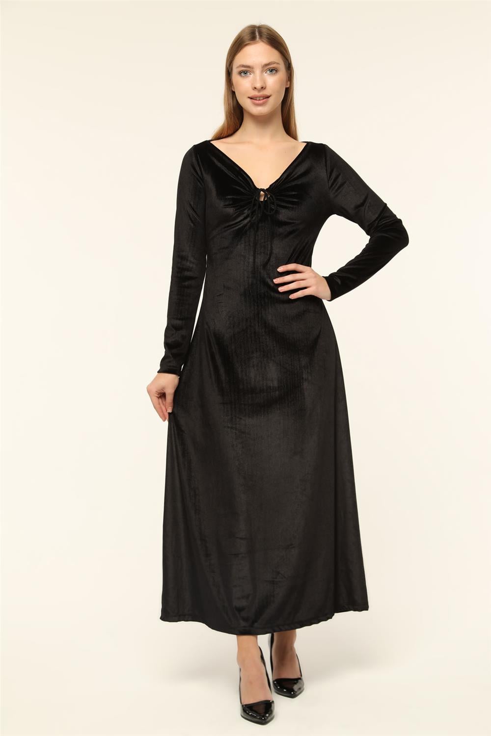 Kadife Uzun Elbise