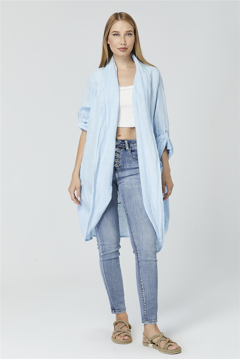 Keten 2 Kese Cepli Kimono