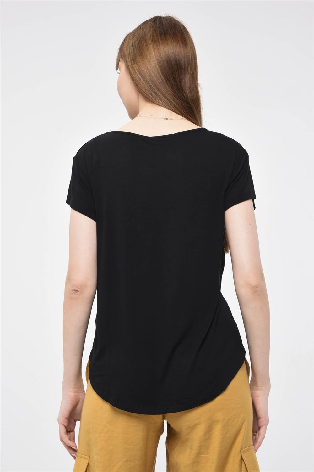 Saçı Taş İşlemeli Kız Baskılı Tshirt · 4