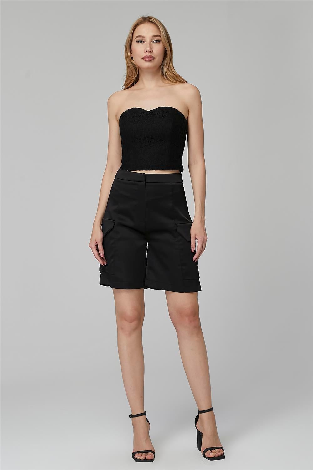 Saten Cargo Cepli Bermuda