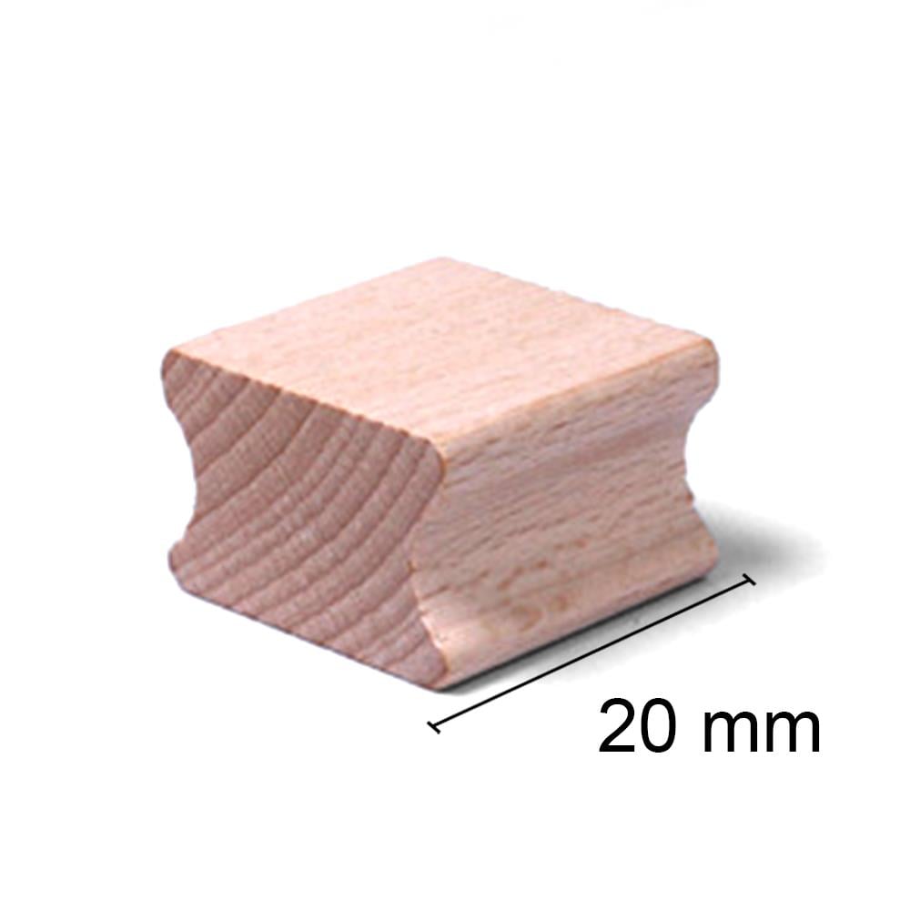 Ahşap Küp Mühür 20x20 Oluklu Blok Kayın Ağacı