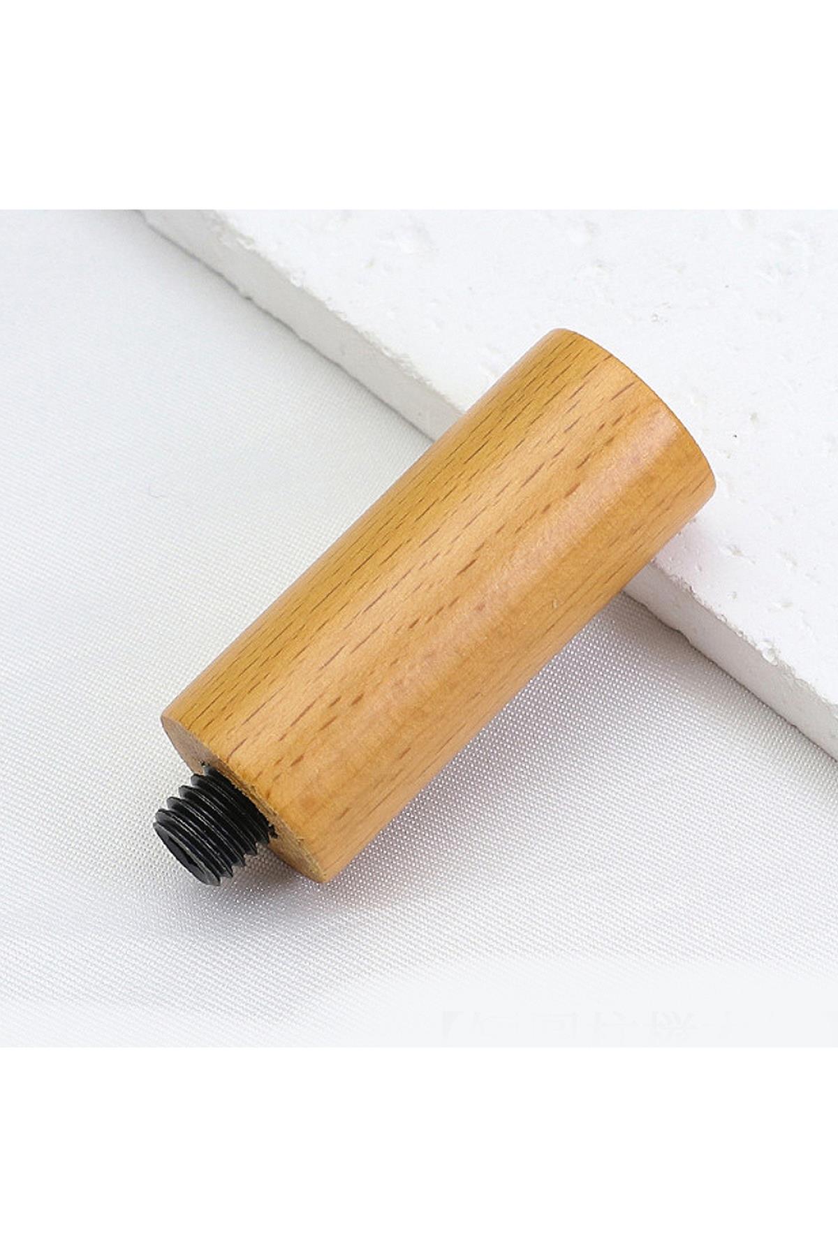 Ahşap Mum Mühür Sapı Cilalı Kayın Ağacı G18 Özel Tasarım M8 Dişli 