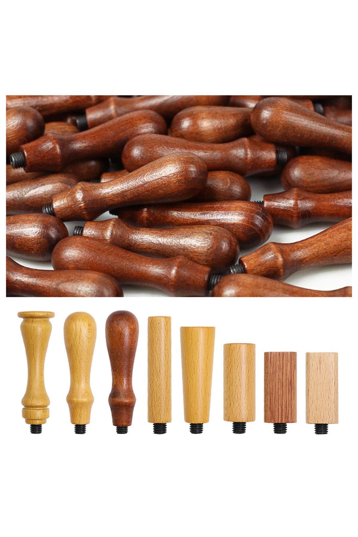 Ahşap Mum Mühür Sapı Cilalı Kayın Ağacı G19 Özel Tasarım M8 Dişli 