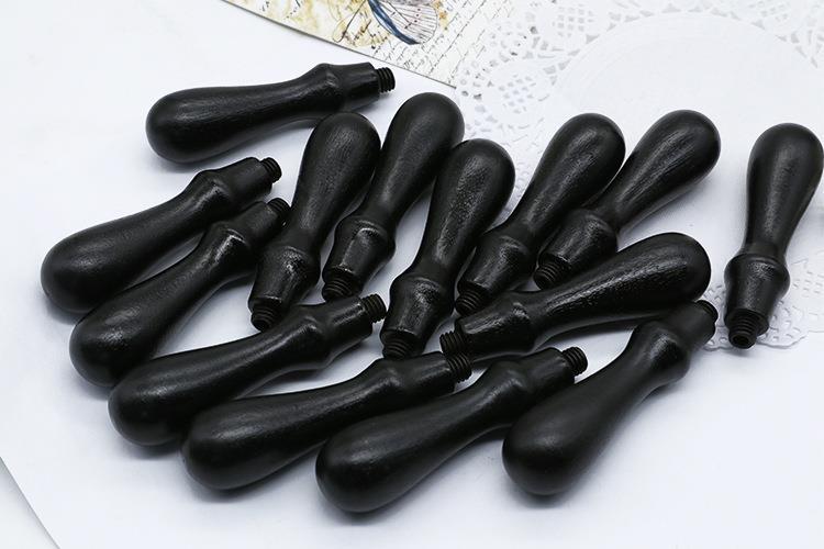 Ahşap Mum Mühürü Sapı Siyah Ağaç G12 Özel Tasarım M8 Dişli