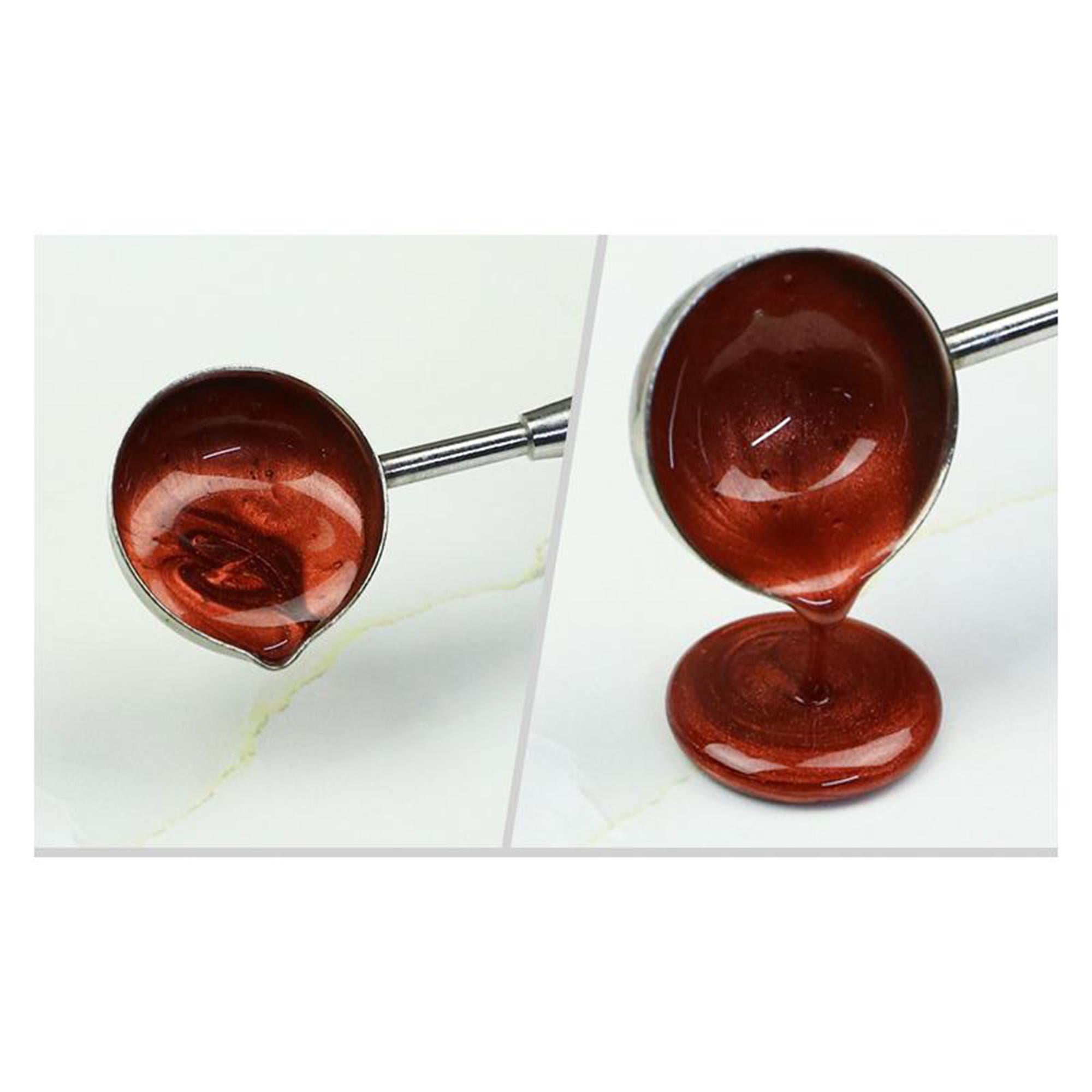 Ahşap Sap Mum Mührü Eritme Kaşığı Paslanmaz Çelik Rose Gold Kaşık