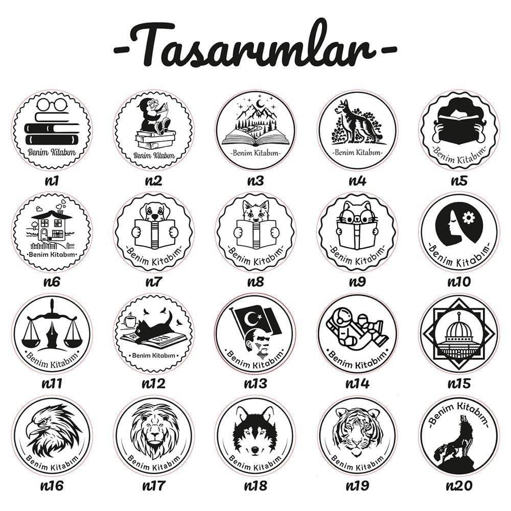 Ahşap Yuvarlak Kitap Mührü Kayın Ağacı Istampa Hediyeli