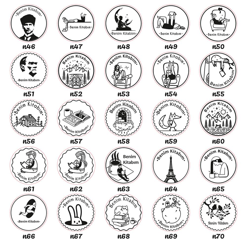 Ahşap Yuvarlak Mühür 38 mm Çap Tutamaçlı Blok Ağaç