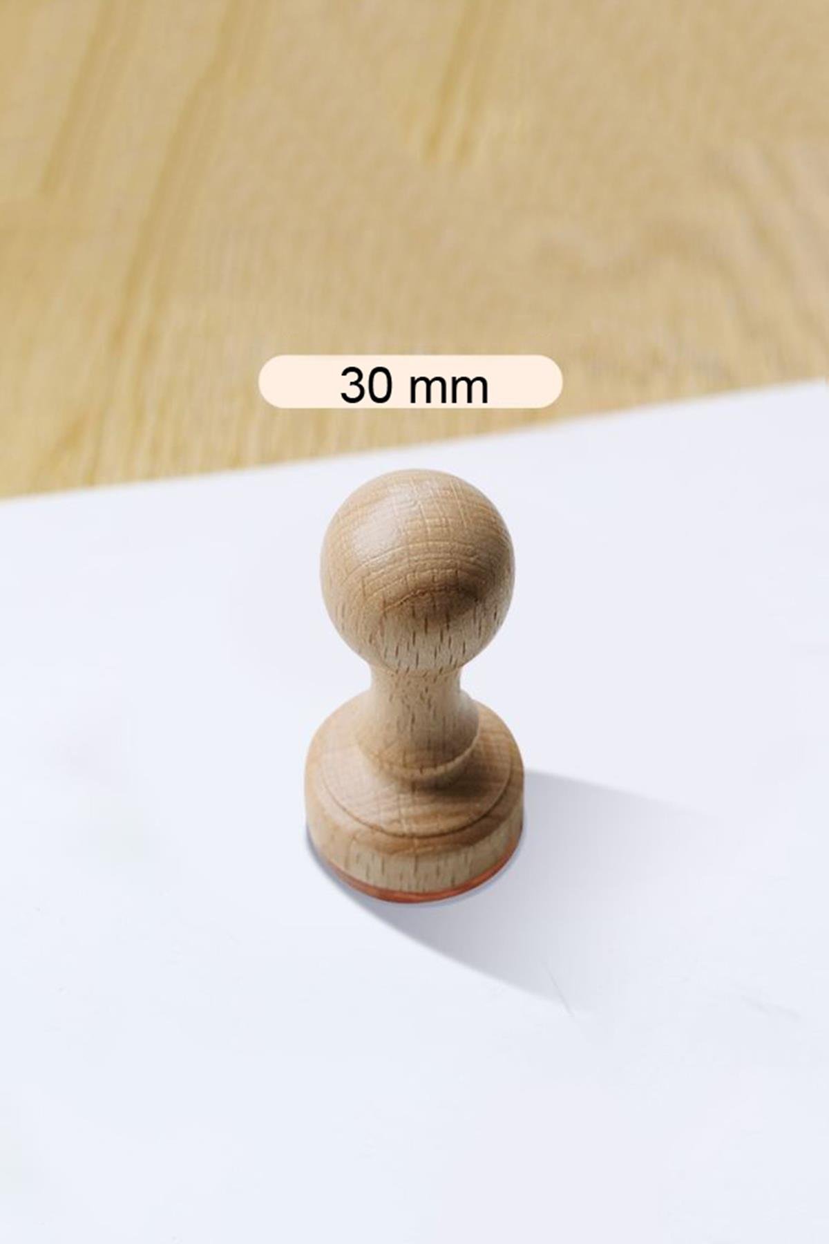 Ahşap Yuvarlak Mühür Estetik Tasarım Kayın Ağacı Istampa Hediyeli