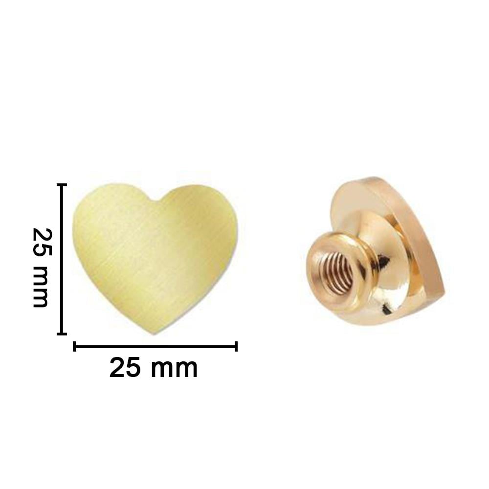 Boş Mum Mühür Pirinç Damga Başlığı Kalp Şekilli 25x25mm