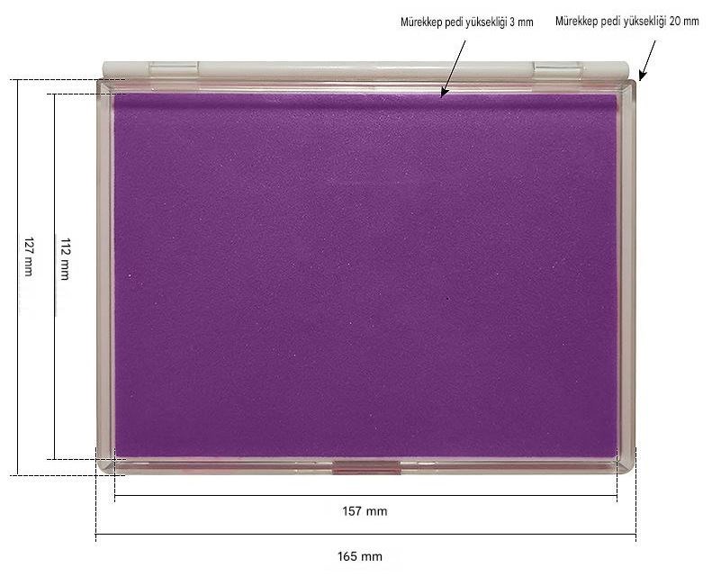 Büyük Boy Mor Istampa 165*127mm Su Bazlı Mürekkep Baskı Pedi 