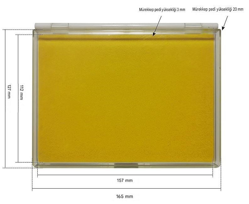 Büyük Boy Sarı Istampa 165*127mm Su Bazlı Mürekkep Baskı Pedi