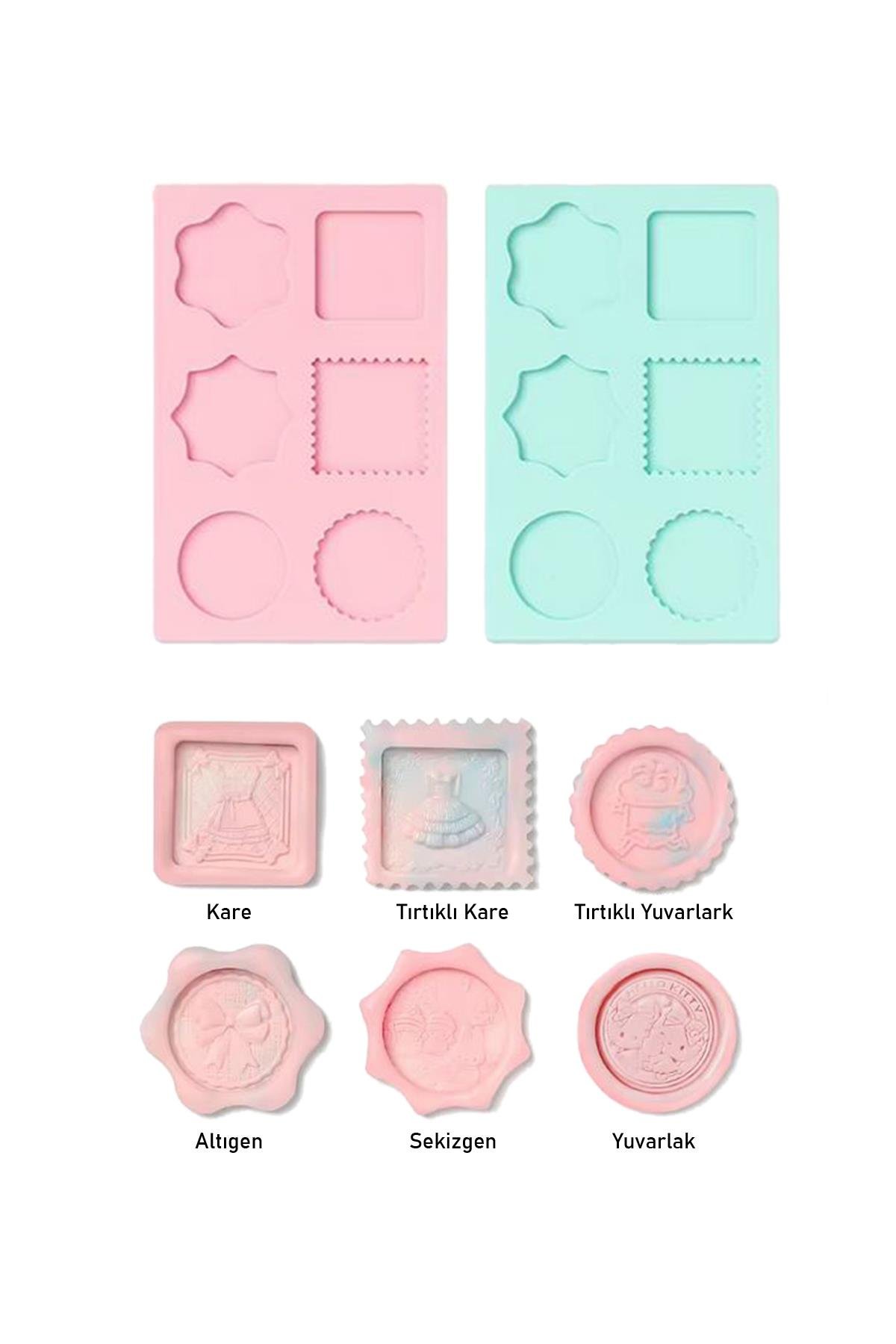 Davetiye Mühür Mumu Silikon Dikdörtgen Kalıp 6 Farklı Model