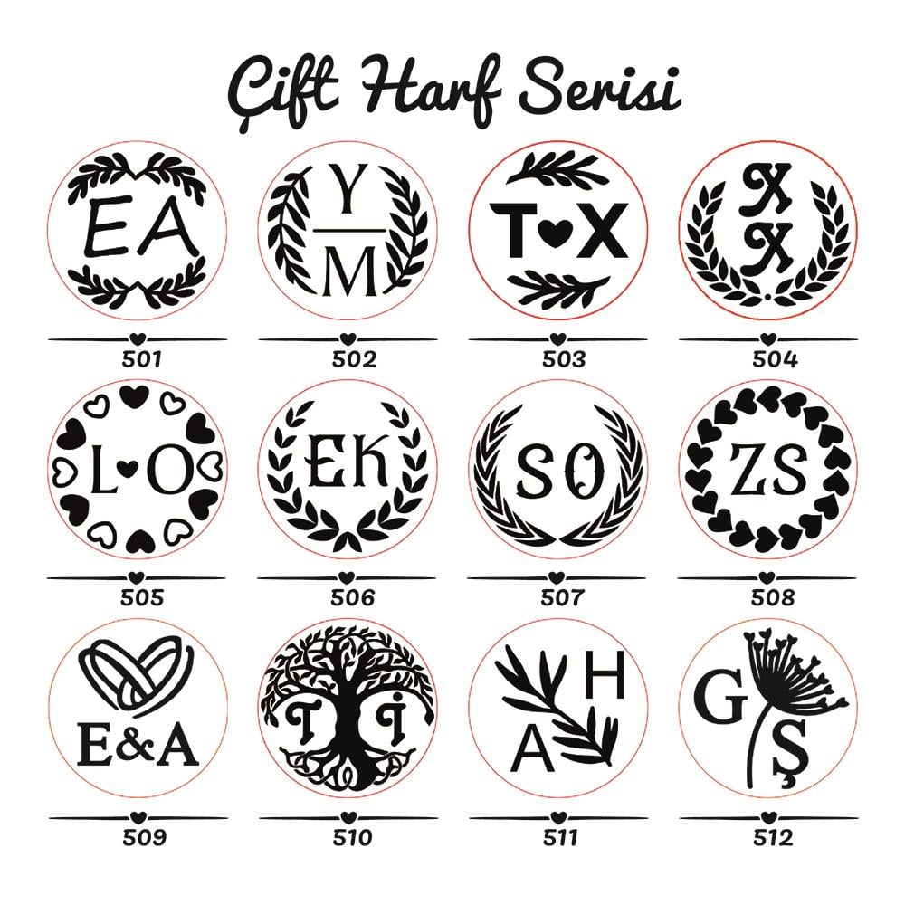 Düğün Davetiye Bantlı İki Harfli Özel Tasarım Mum Mühürü