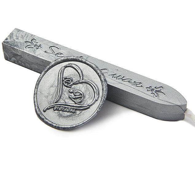 Fitilli Mühür Mumu Çubuk Gümüş Renk Resmi Damga Zarf Davetiye