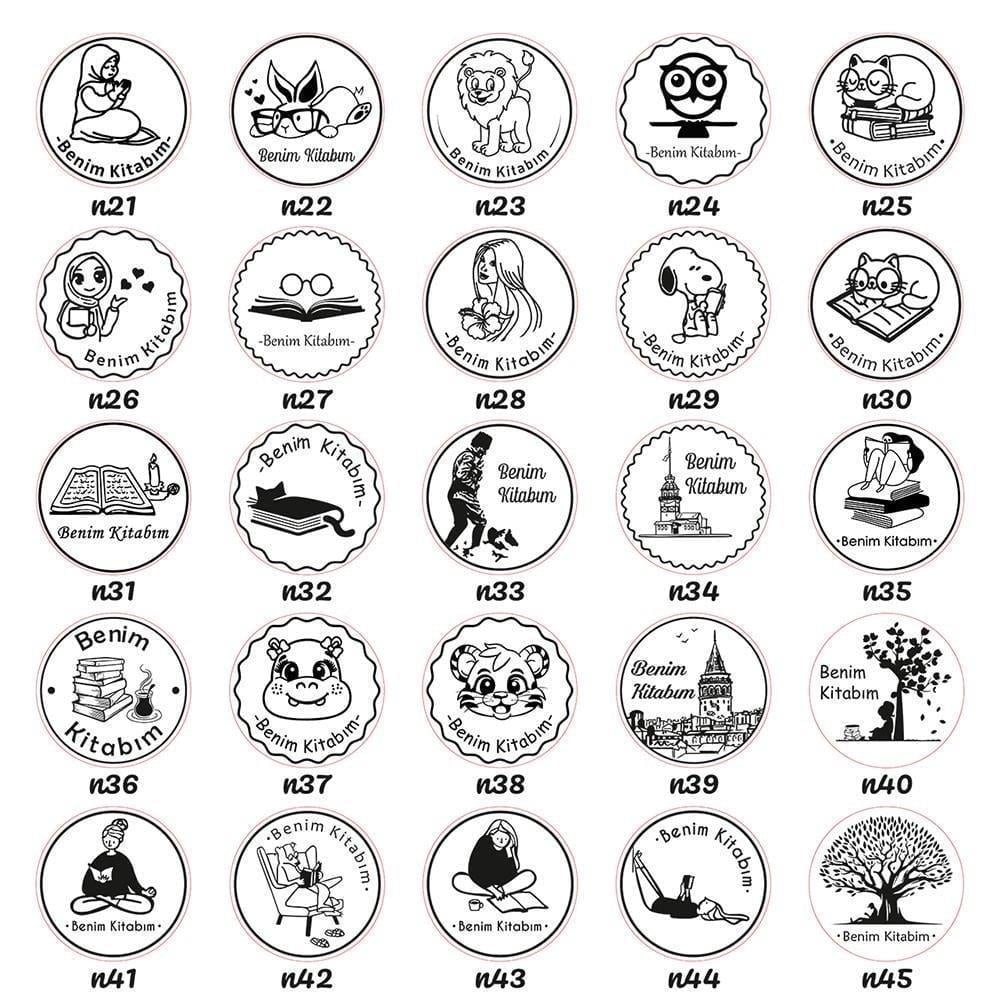 Ahşap Mühür 40mm Çap Eklemli Zürafa Figürlü Istampa Hediyeli