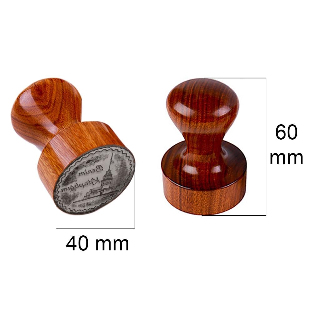 Kırmızı Sandal Ağacı Ahşap Mühür 40 mm Çap