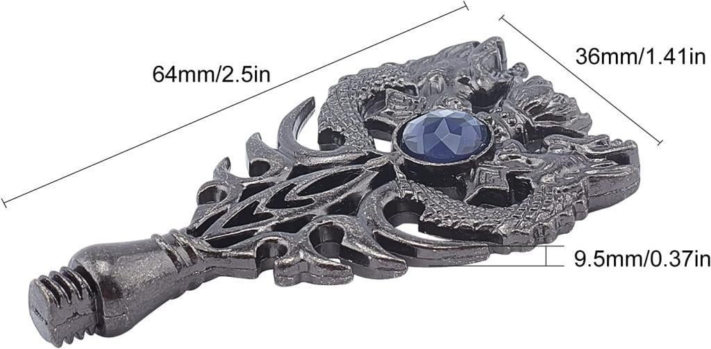 Kraliyet Mavi Taşlı Döküm Metal Mum Mühürü Sapı Gümüş Oksit