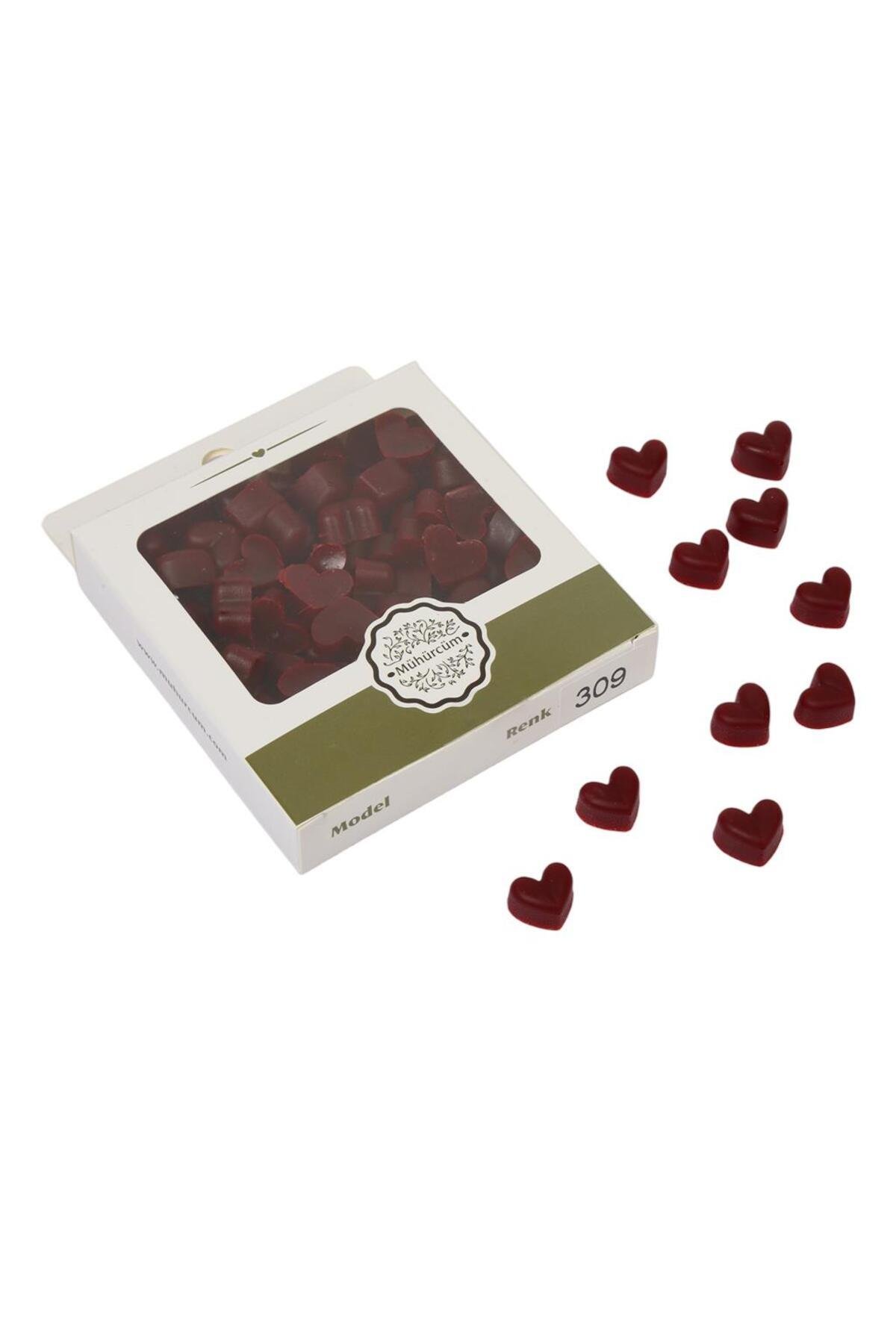 Mühür Mumu Eritme Kalp Boncuk Paket Model No: 309 VİŞNE KIRMIZI