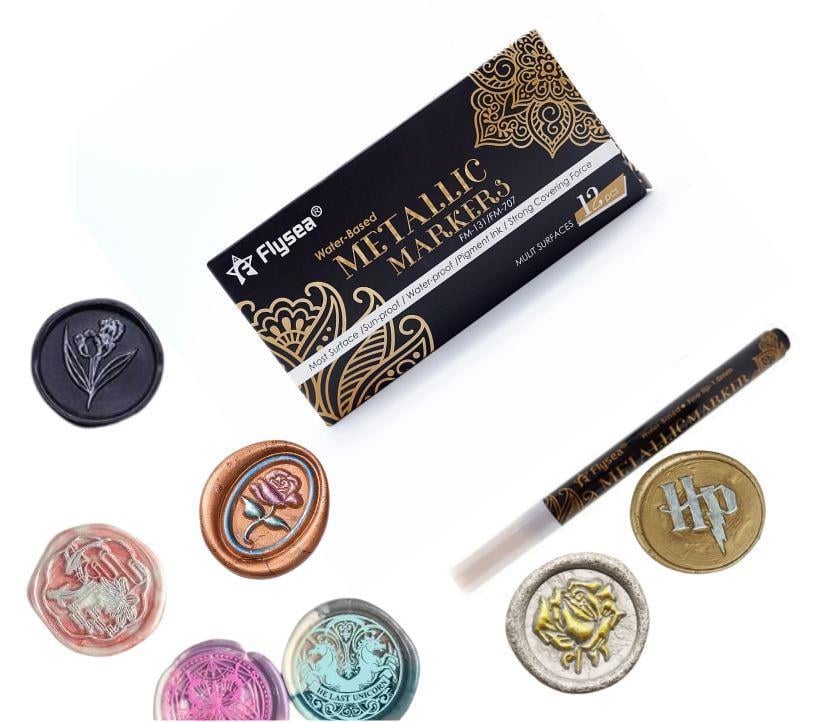 Mühür Mumu Kontürü Rötüş Boya Kalemi Metalik 12 Renk Seçeneği