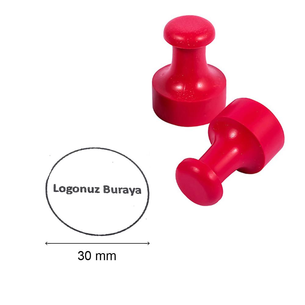 Mühür Özel Alaşım Kauçuk Kaşe Kırmızı Renk Yuvarlak 30 mm