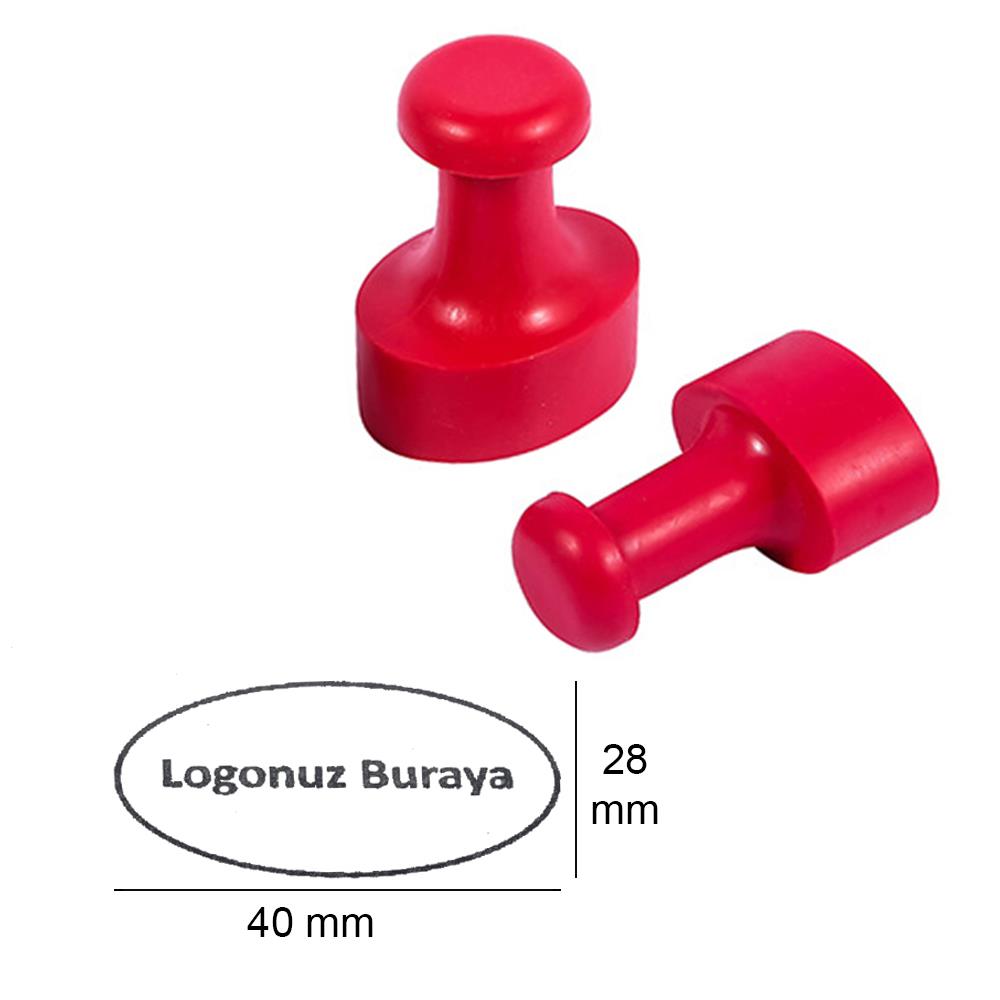 Mühür Özel Alaşım Kauçuk Kaşe Kırmızı Renk Oval 28x40 mm