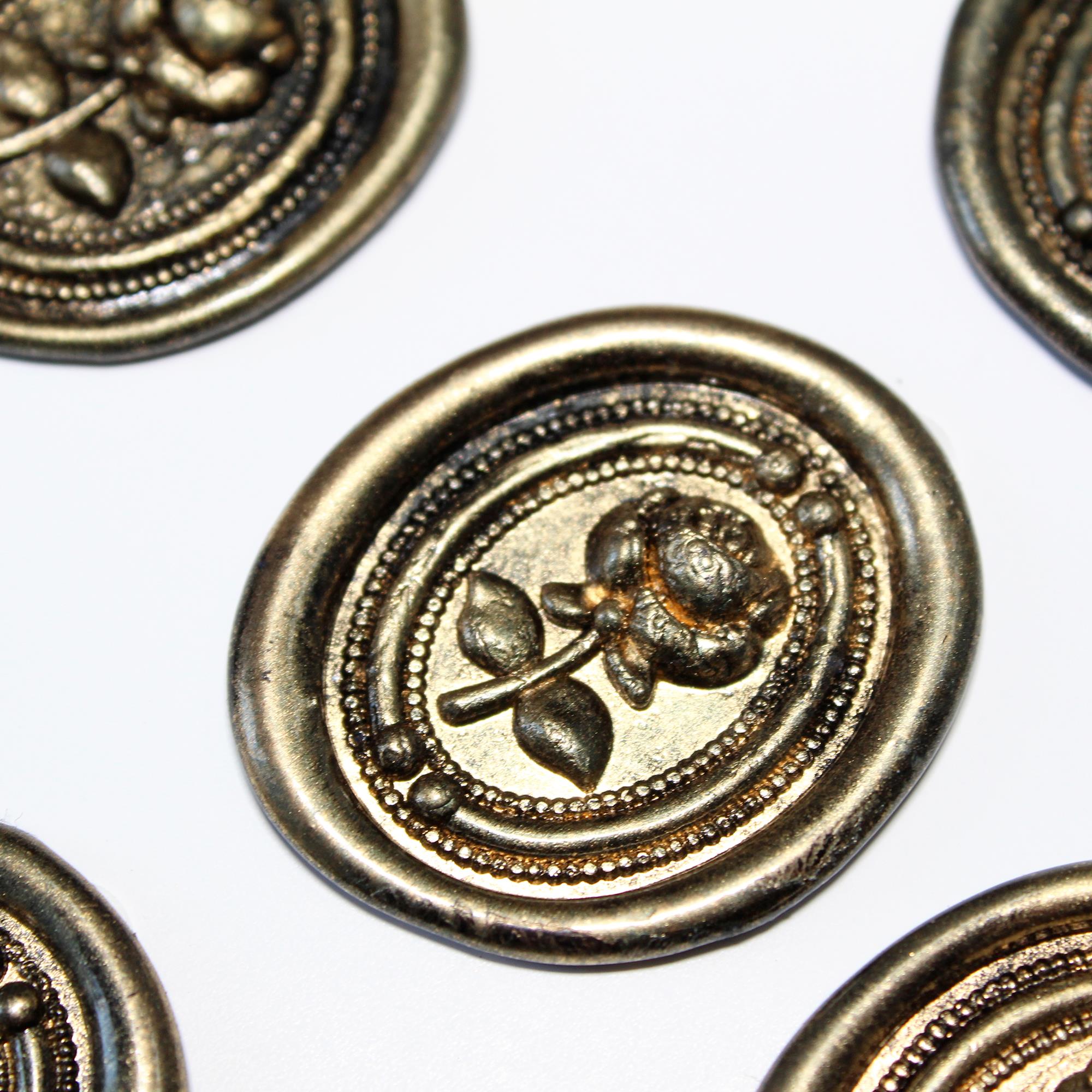 Mühürcüm Black Gold Rosebuds  12 Adet 3D Hazır Kendinden Yapışkanlı Sticker Mühür RM2110