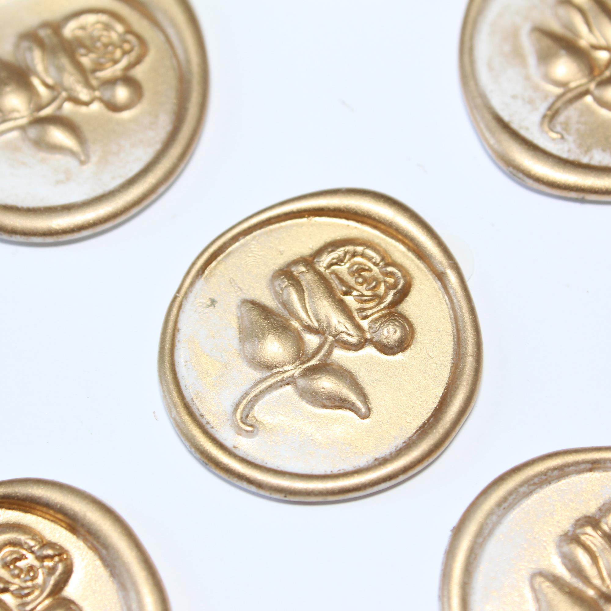 Mühürcüm White Gold Rosebuds 12 Adet 3D Hazır Kendinden Yapışkanlı Sticker Mühür RM2107