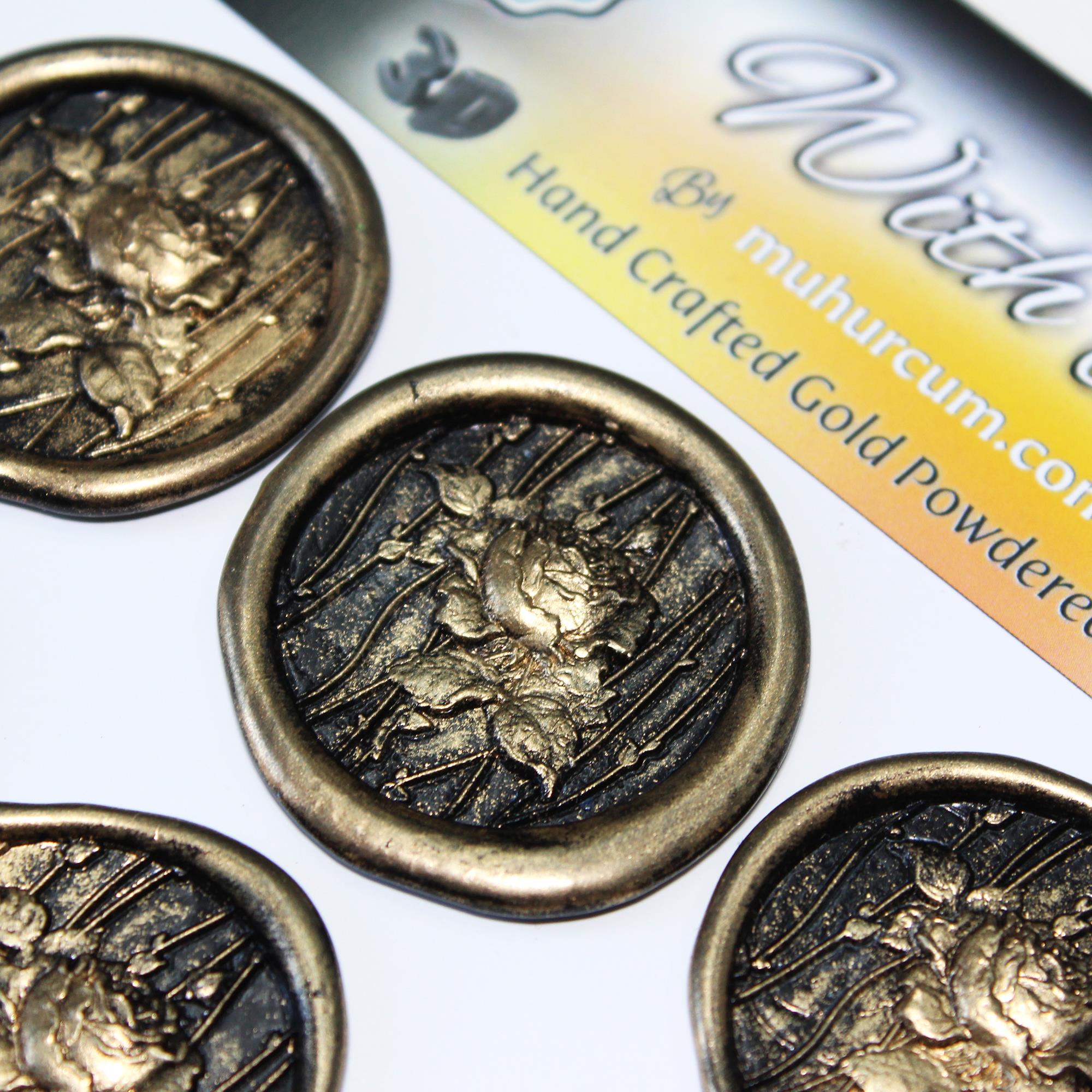 Mühürcüm Black Gold Ivy Roses 12 Adet 3D Hazır Kendinden Yapışkanlı Sticker Mühür RM2111