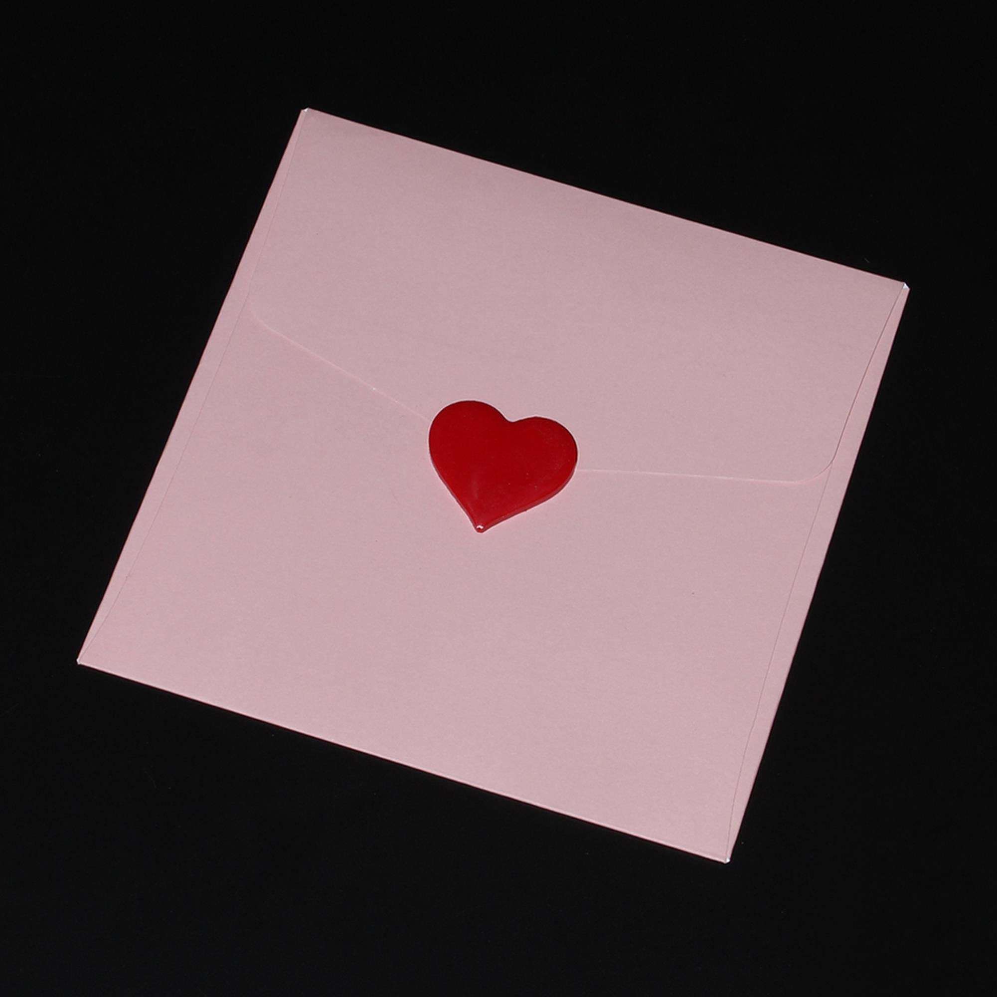 Mühürcüm Renk Kırmızı Kalp  12 Adet Hazır Kendinden Yapışkanlı Sticker Mühür RM2119