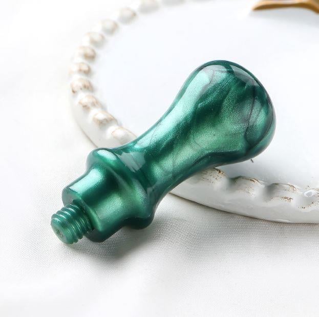 Mum Mühürü Sapı ABS Reçine El Yapımı Sedefli Yeşil M8 Dişli