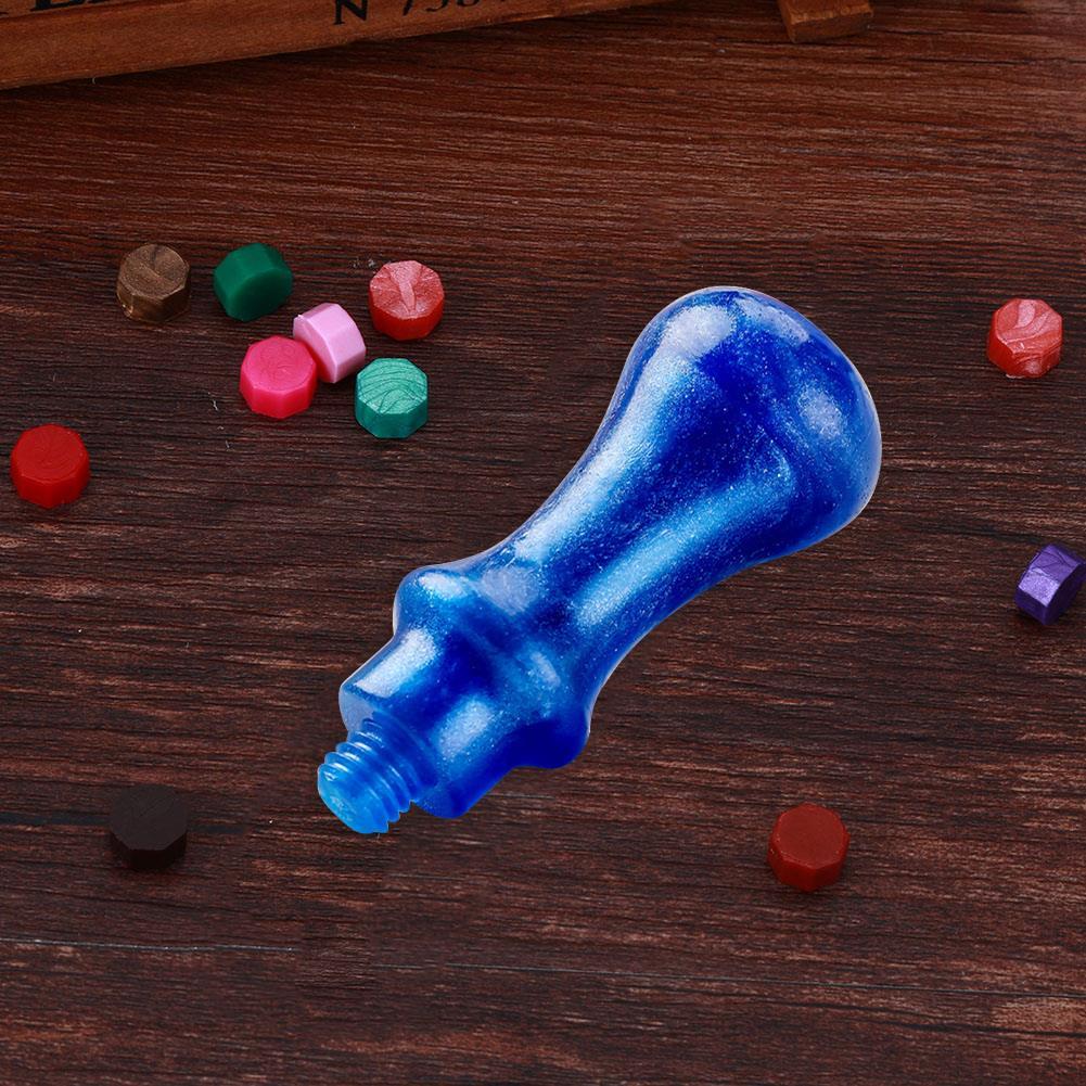 Mum Mühürü Sapı ABS Reçine El Yapımı Sedefli Lacivert M8 Dişli