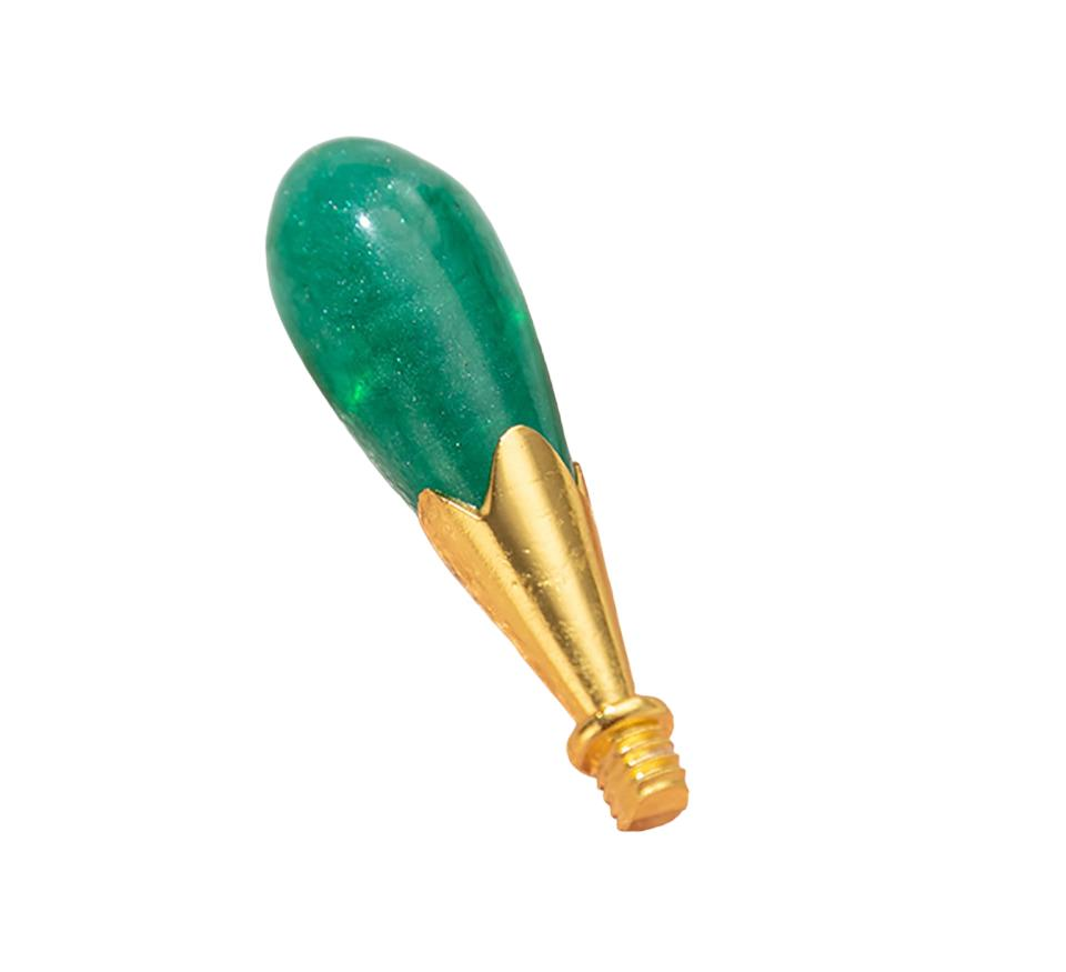 Mum Mühürü Sapı ABS Reçine Tomurcuk Simli Yeşil M8 Dişli