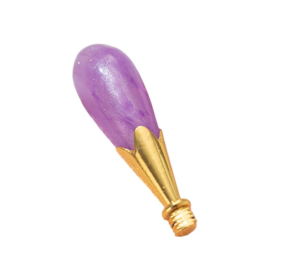 Mum Mühürü Sapı ABS Reçine Tomurcuk Simli Menekşe M8 Dişli