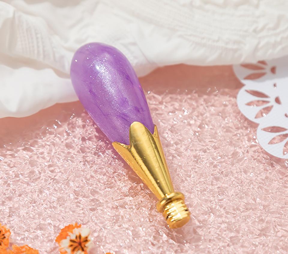 Mum Mühürü Sapı ABS Reçine Tomurcuk Simli Menekşe M8 Dişli