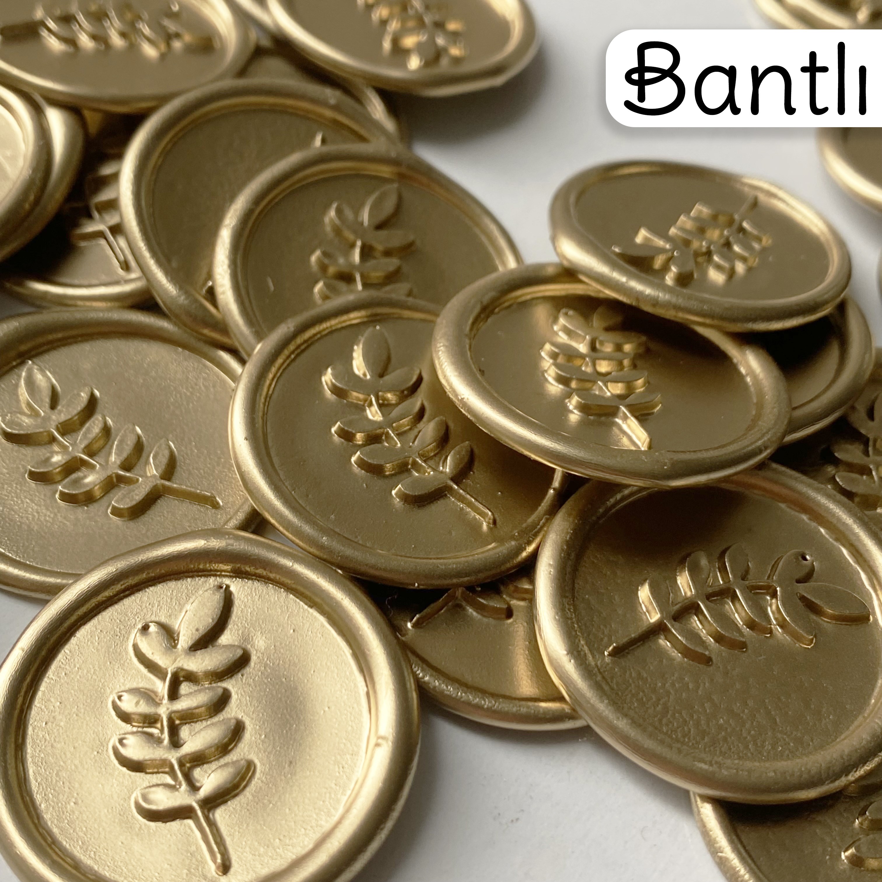 Parlak Altın Hazır Mühür Premium Bantlı
