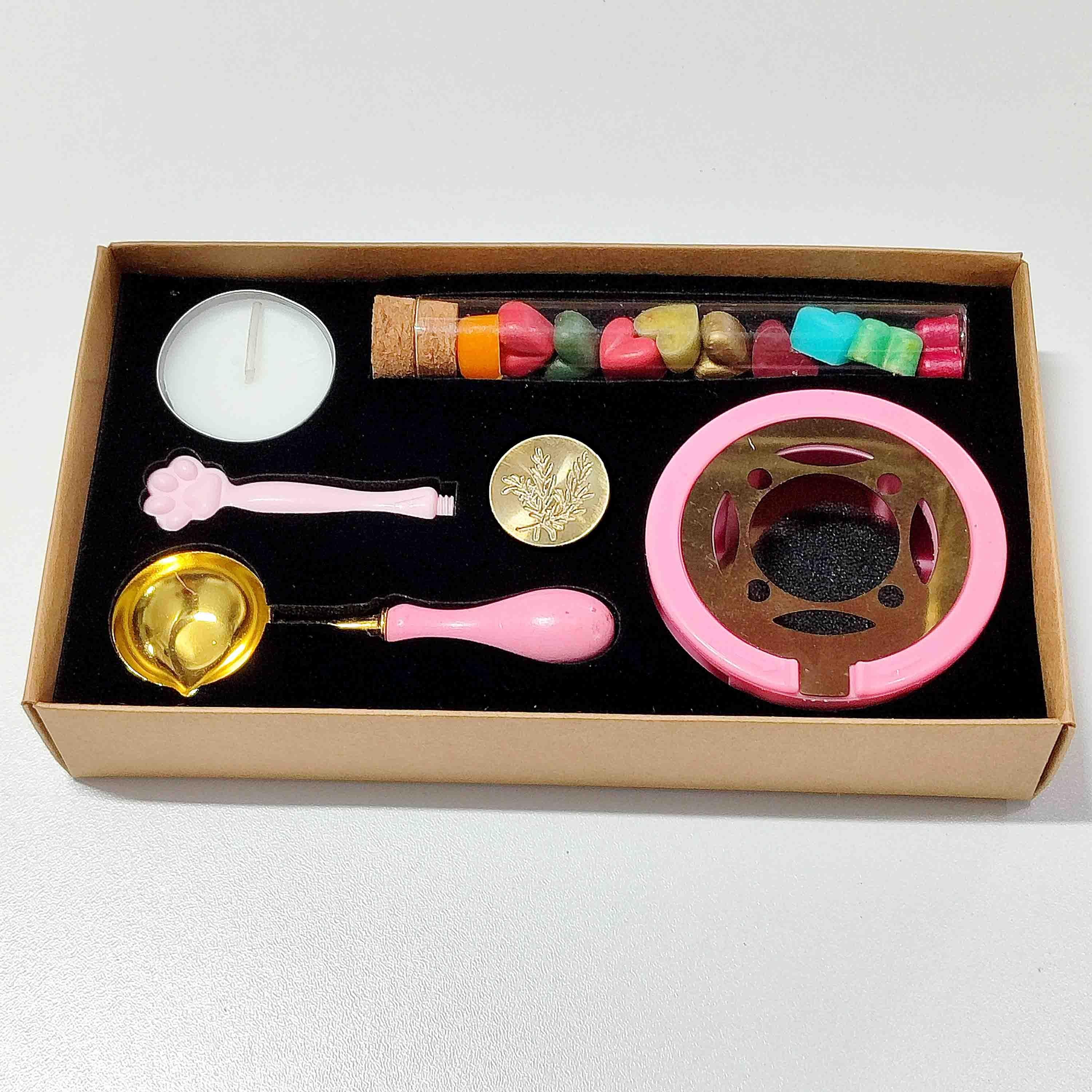 PEMBE PATİLİ MUM MÜHRÜ SETİ