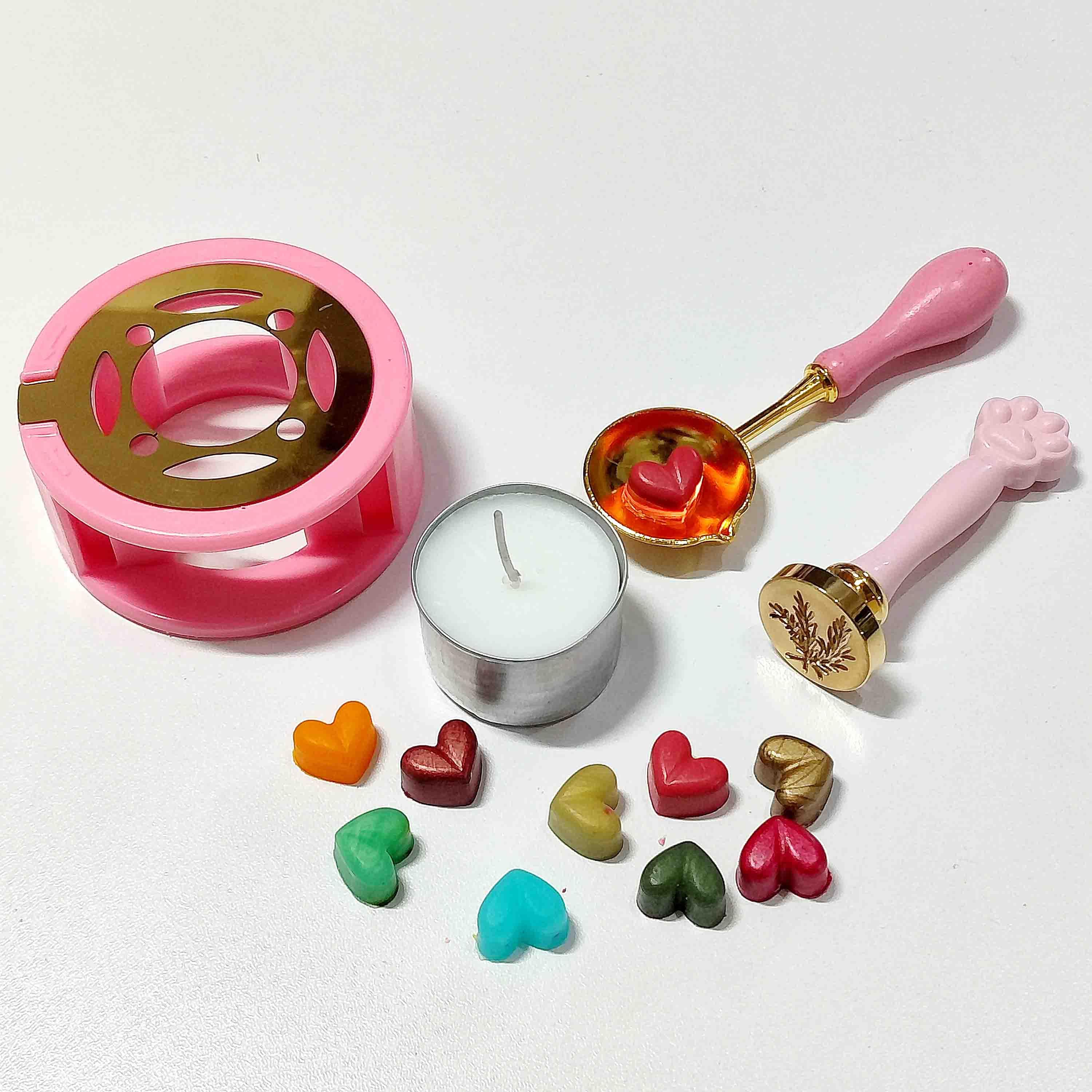 PEMBE PATİLİ MUM MÜHRÜ SETİ