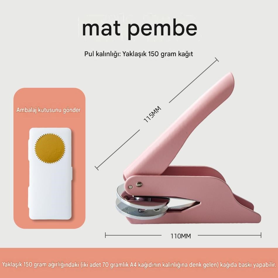 Soğuk Damga Kabartma Kitap Mührü Mat Pembe Boya Özel Seri