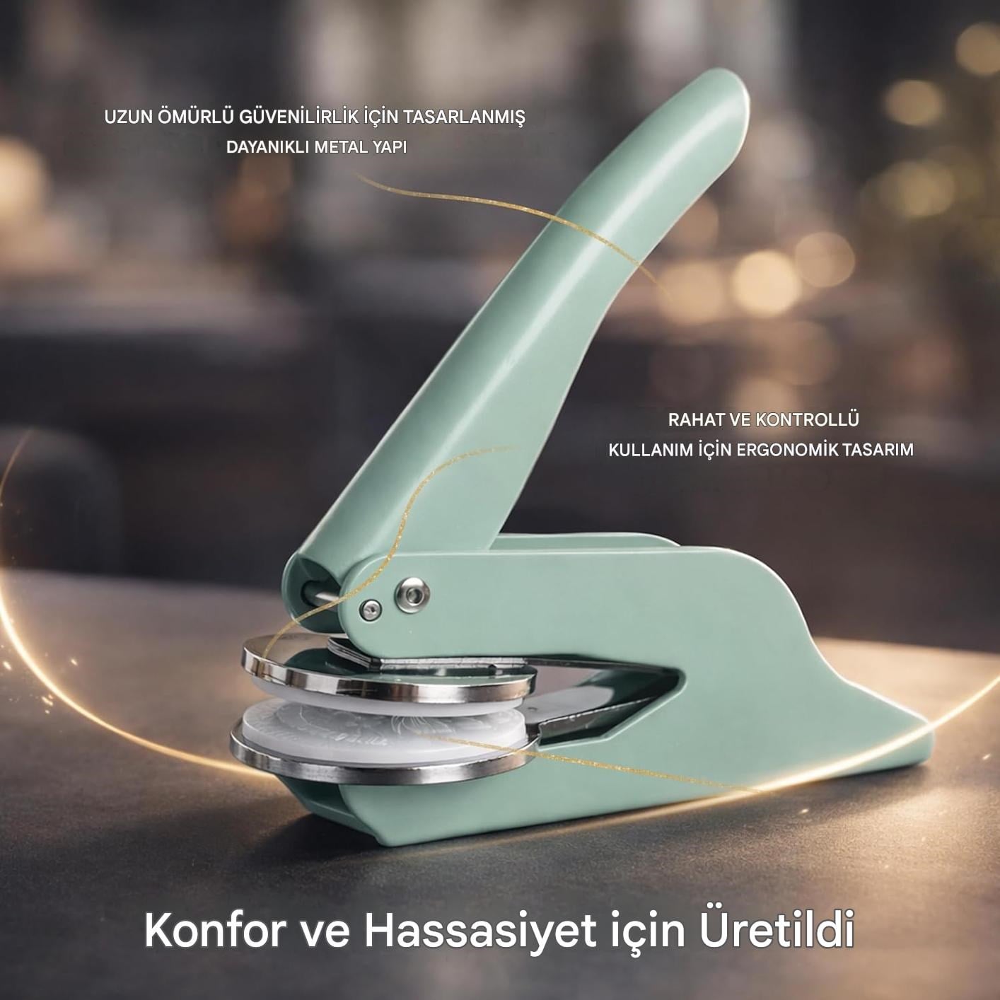 Soğuk Damga Kabartma Kitap Mührü Mat Yeşil Boya Özel Seri