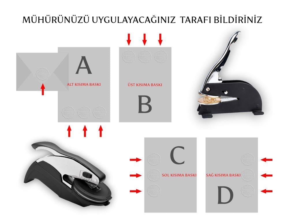 Soğuk Damga Kabartma Kitap Mührü Metalik Mavi Boya Özel Seri