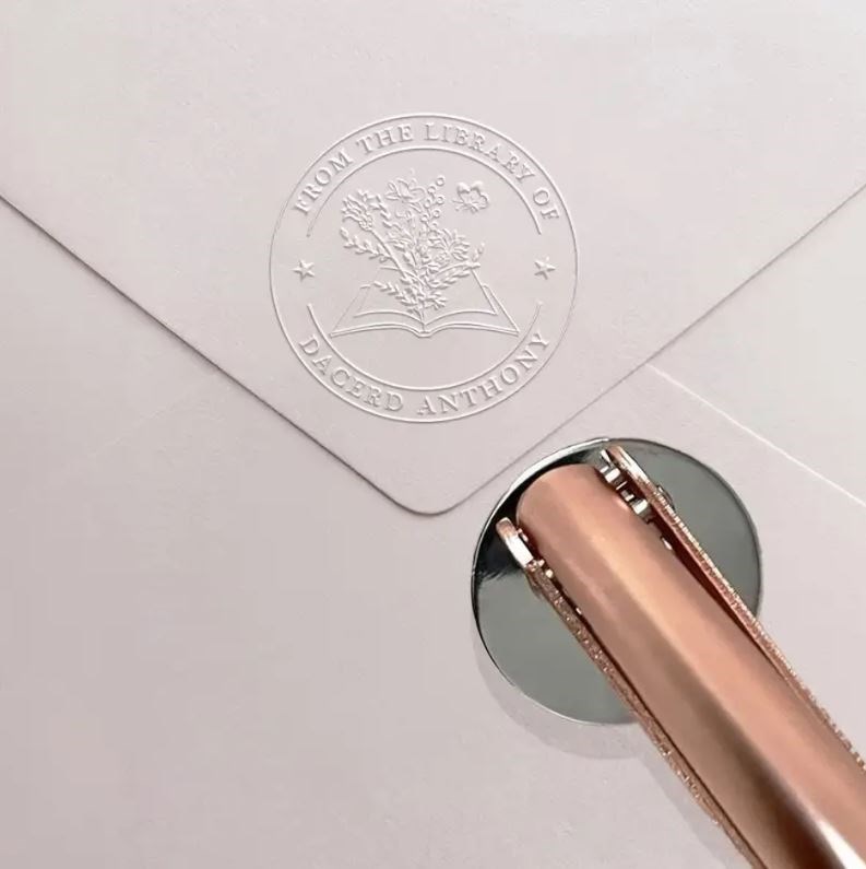 Soğuk Damga Kabartma Kitap Mührü Metalik Rosegold Boya Özel Seri