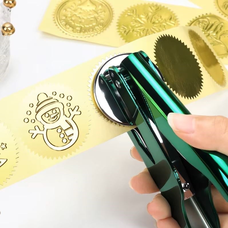 Soğuk Damga Kabartma Kitap Mührü Metalik Yeşil Boya Özel Seri