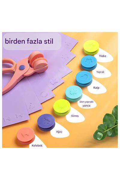 3D Kabartma Damga Makası 8 Desen Çocuk El Sanatları Anaokulu