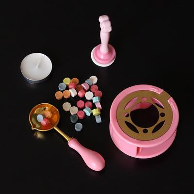 Gül Desenli 5 Parça Mum Mühür Seti