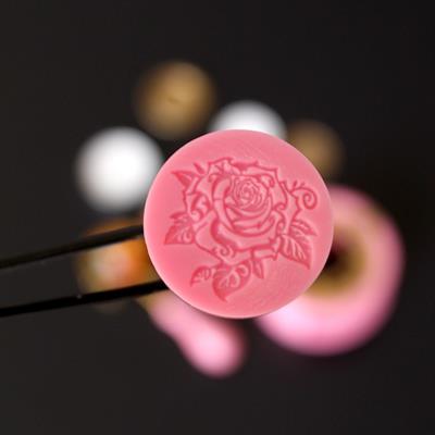 Gül Desenli 5 Parça Mum Mühür Seti