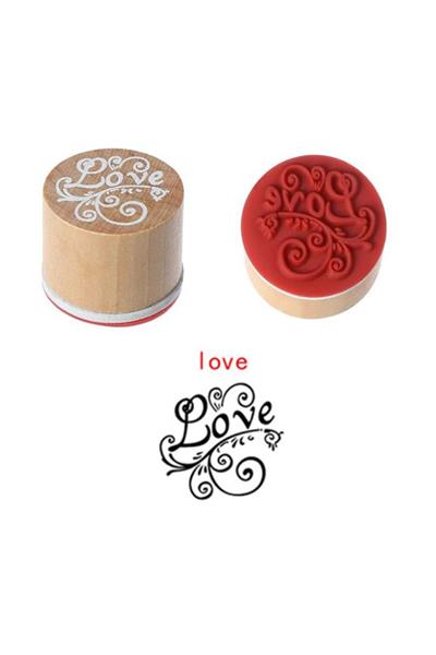 Ahşap Damga 3lü Mühür Set Love - Miss You - Thank You Temalı