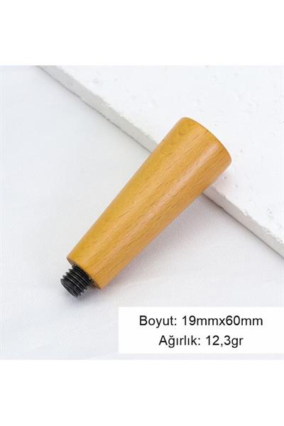 Ahşap Mum Mühür Sapı Cilalı Kayın Ağacı G16 Özel Tasarım M8 Dişli 