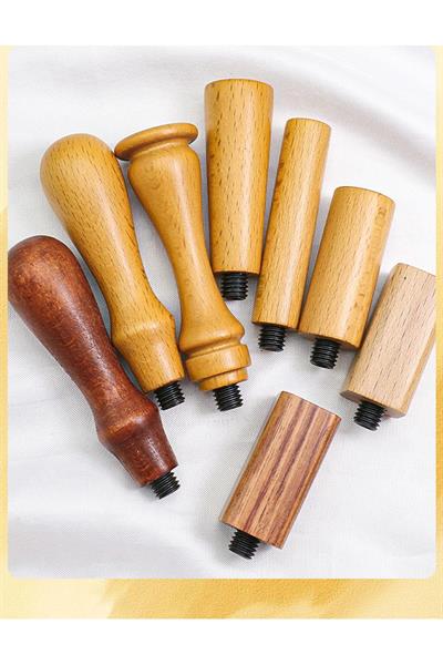 Ahşap Mum Mühür Sapı Cilalı Kayın Ağacı G18 Özel Tasarım M8 Dişli 