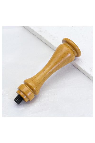 Ahşap Mum Mühür Sapı Cilalı Kayın Ağacı G14 Özel Tasarım M8 Dişli 