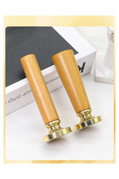 Ahşap Mum Mühür Sapı Cilalı Kayın Ağacı G16 Özel Tasarım M8 Dişli 